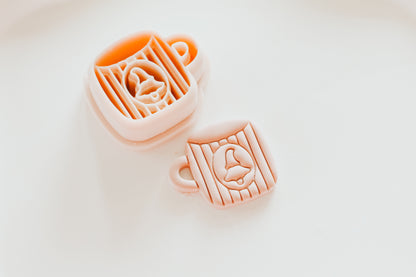 Whimsical Tree Mug Ribbed Textured Clay Cutter