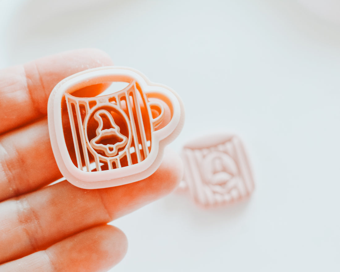 Whimsical Tree Mug Ribbed Textured Clay Cutter
