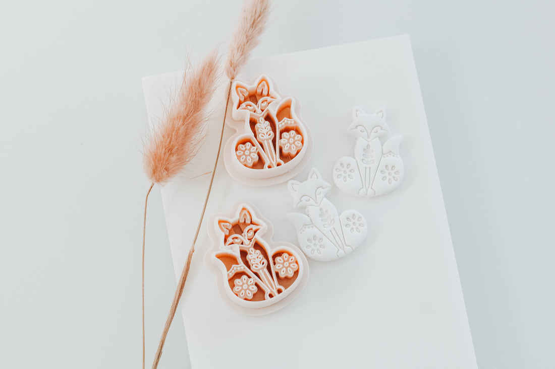 NEW! Folk Art Winter Fox Mirrored Clay Cutter Set