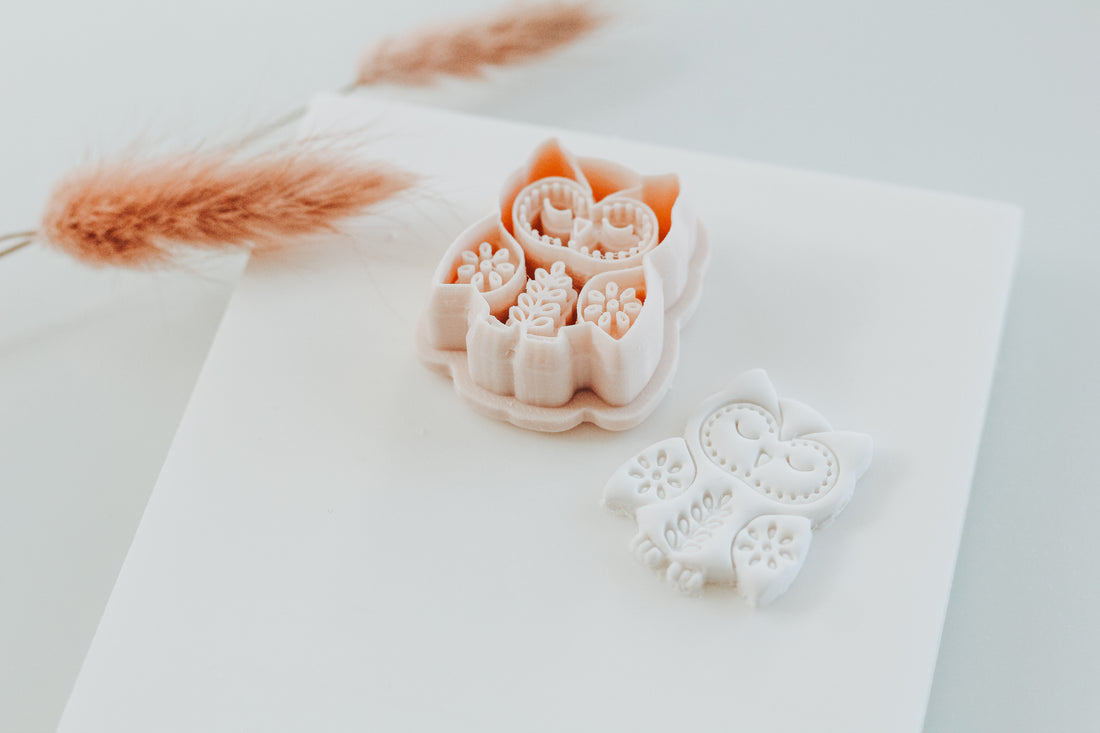 NEW! Folk Art Winter Owl Mirrored Clay Cutter Set