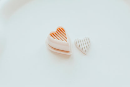 Ribbed Heart Stud Clay Cutter Set