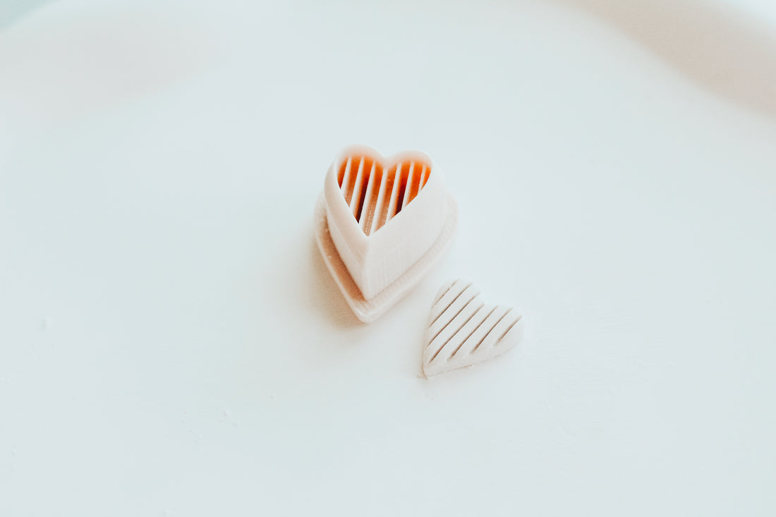 Ribbed Heart Stud Clay Cutter Set