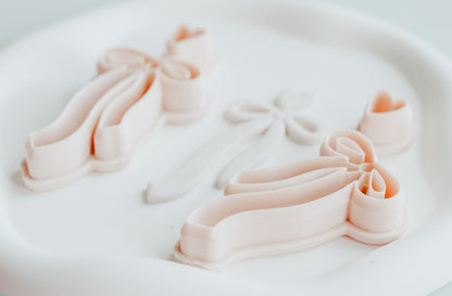 BIG Love Bow Mirrored Clay Cutter Set