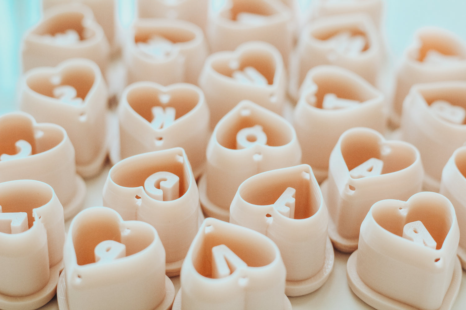 Bead Heart Charm Monogram Clay Cutters .75 Inches - Full Set 26 Letters Included