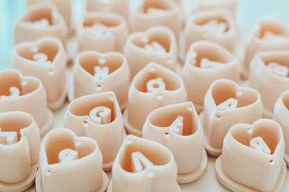 Bead Heart Charm Monogram Clay Cutters .75 Inches - Full Set 26 Letters Included