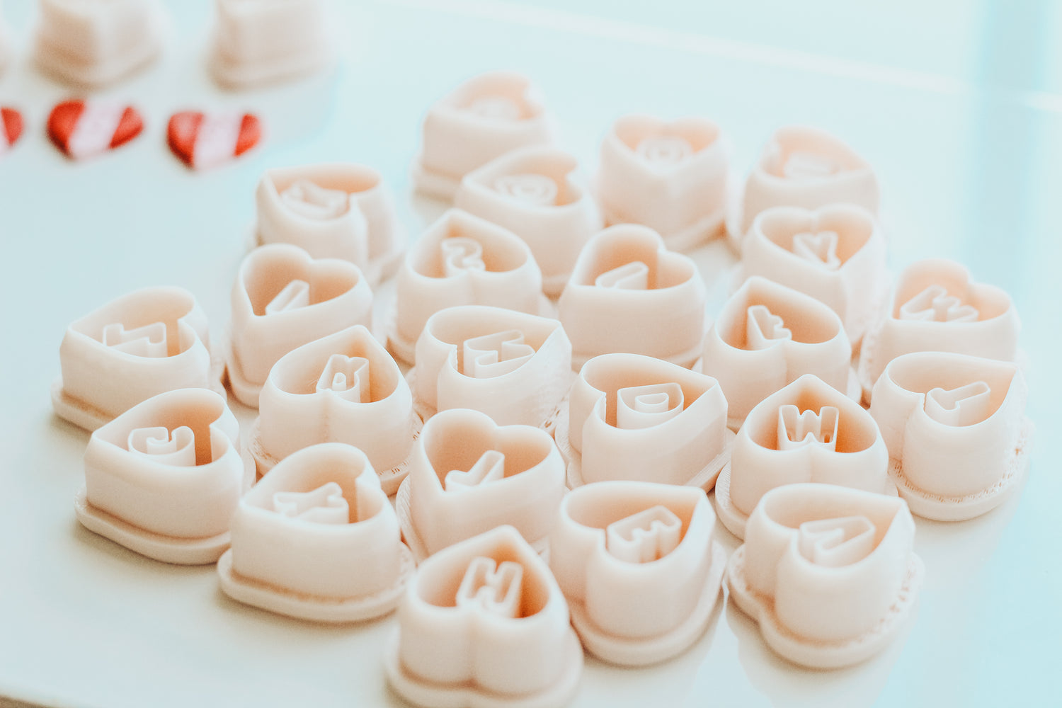 Heart Monogram Clay Cutters .75 Inches - Full Set 26 Letters Included