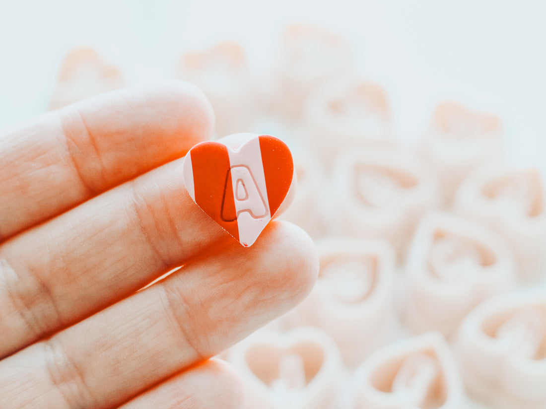 Heart Monogram Clay Cutters .75 Inches - Full Set 26 Letters Included