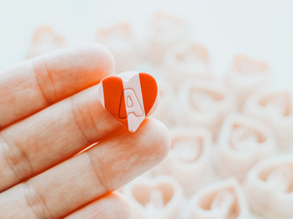 Heart Monogram Clay Cutters .75 Inches - Full Set 26 Letters Included