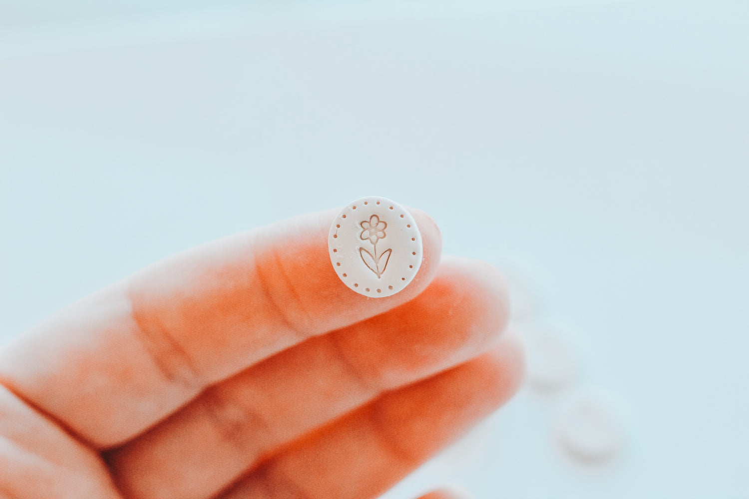 Dots &amp; Flower Charm Extra Dainty Precision Clay Cutter