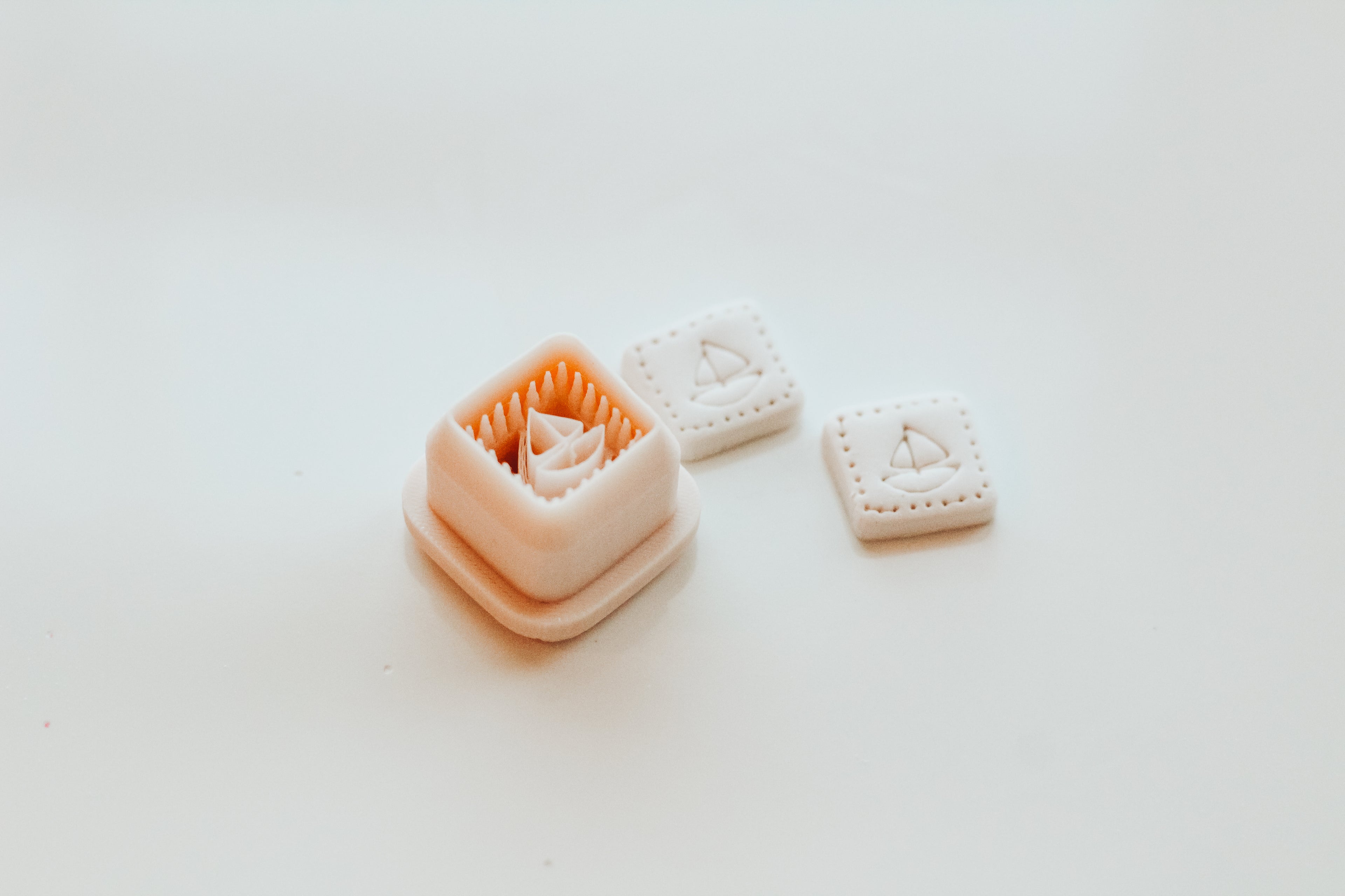 Sail Boat Charm Extra Dainty Precision Clay Cutter Mirror Set