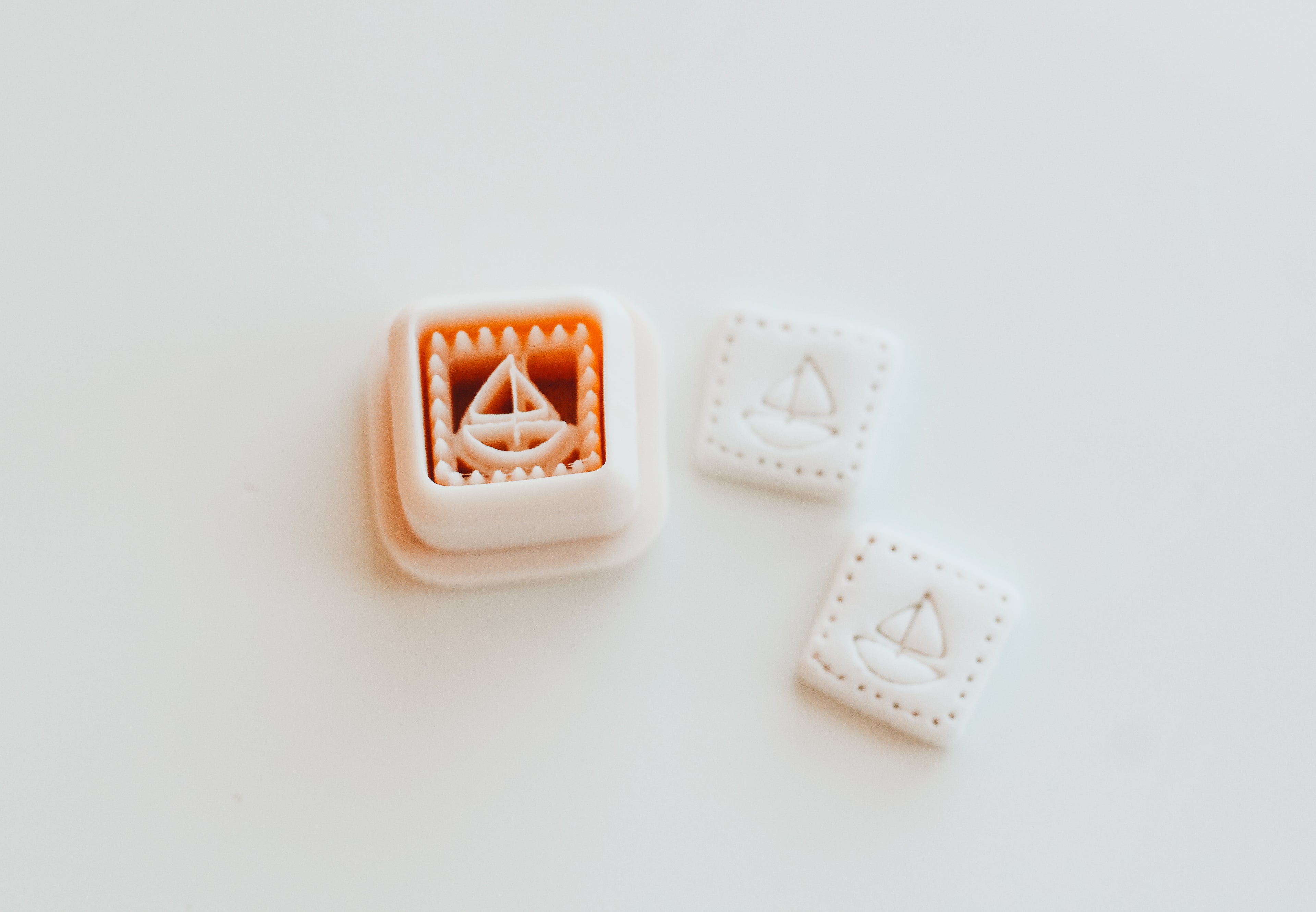 Sail Boat Charm Extra Dainty Precision Clay Cutter Mirror Set