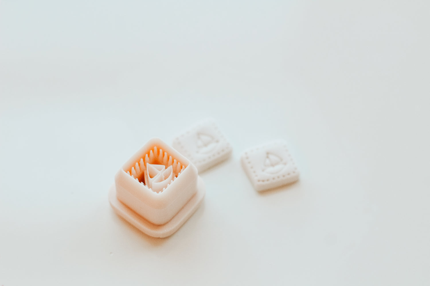 Sail Boat Charm Extra Dainty Precision Clay Cutter Mirror Set