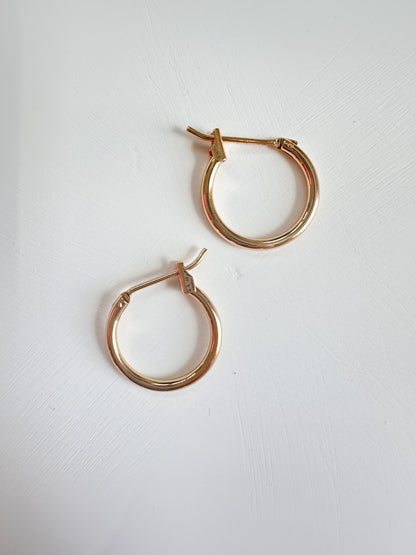 Minimalist Gold Lever Back Hoop  (2 Pieces)
