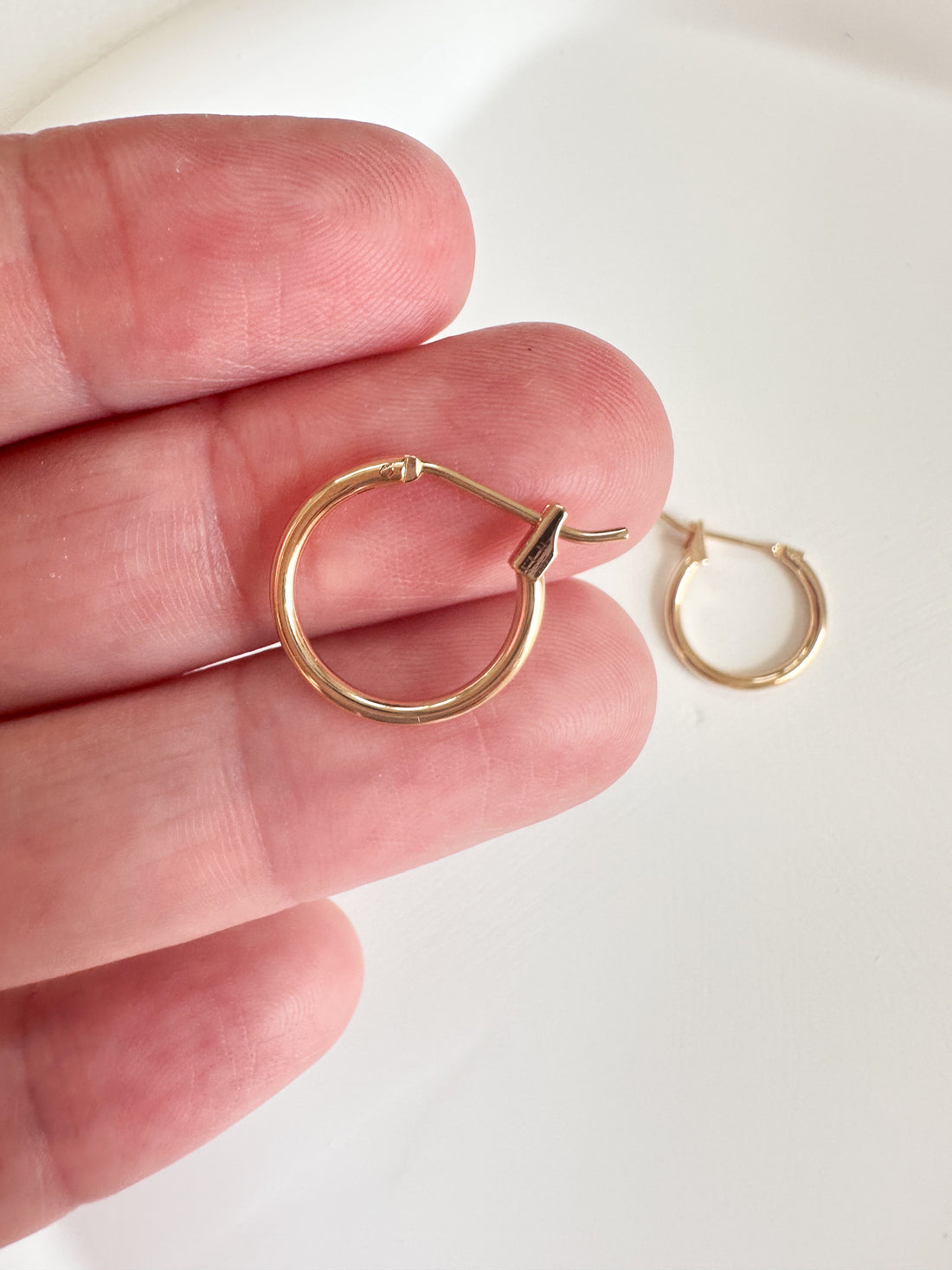 Minimalist Gold Lever Back Hoop  (2 Pieces)