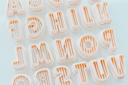 FULL SET Ribbed Letter Clay Cutters (Includes Full Alphabet)