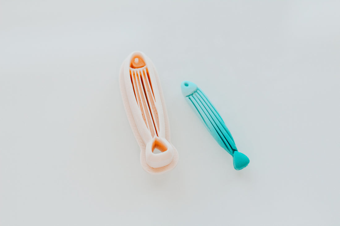 Skinny Ribbed Fish Forever Shells Clay Cutter