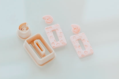 Sprial Shell &amp; Rectangle Forever Shells Clay Cutter