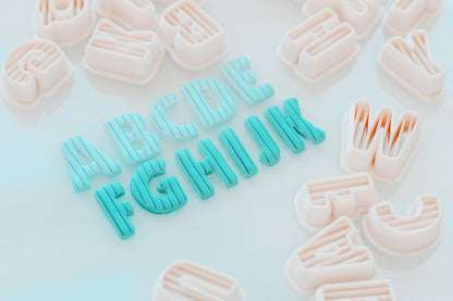 FULL SET Ribbed Letter Clay Cutters (Includes Full Alphabet)
