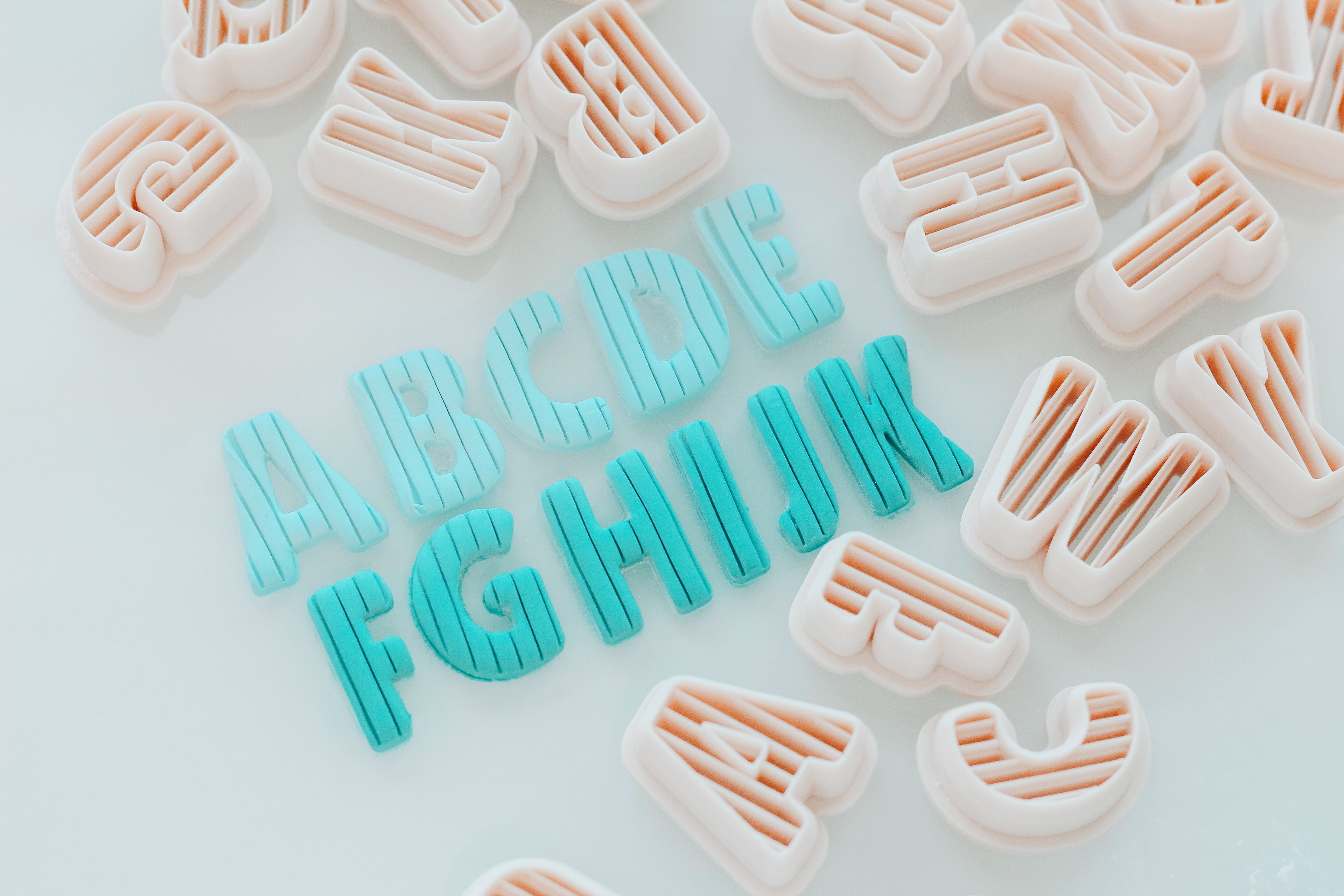 FULL SET Ribbed Letter Clay Cutters (Includes Full Alphabet)