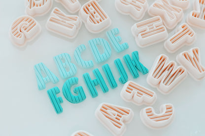 FULL SET Ribbed Letter Clay Cutters (Includes Full Alphabet)