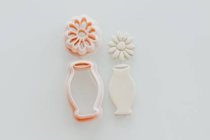 Garden Party Vase &amp; Flower Clay Cutter