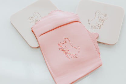 Goose &amp; Flowers Clay Acrylic Texture Plate