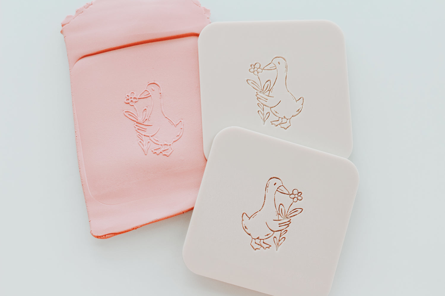 Goose &amp; Flowers Clay Acrylic Texture Plate