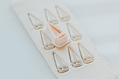 Tall Sailboat Outline Clay Cutter