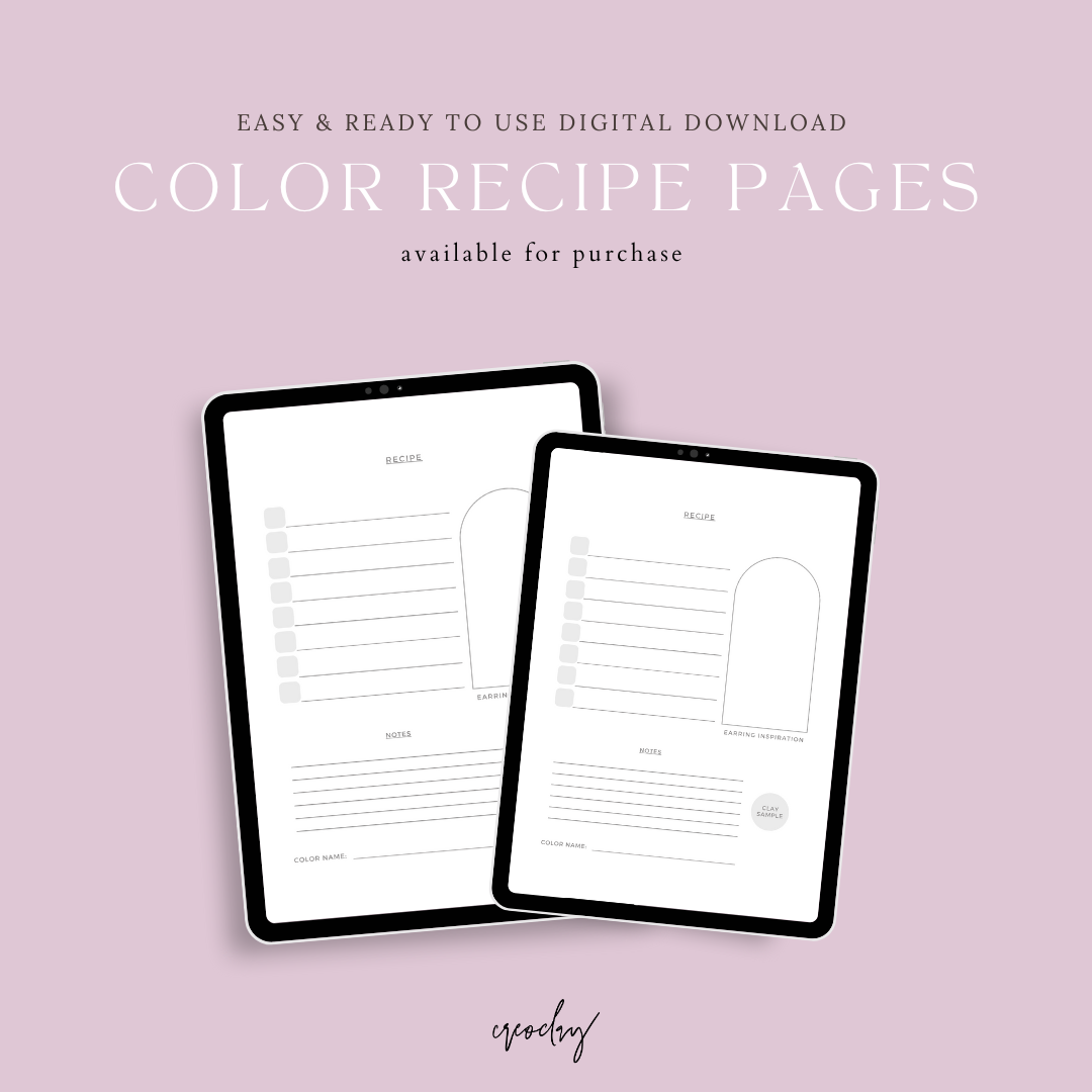 Clay Color Recipe Printable Pages