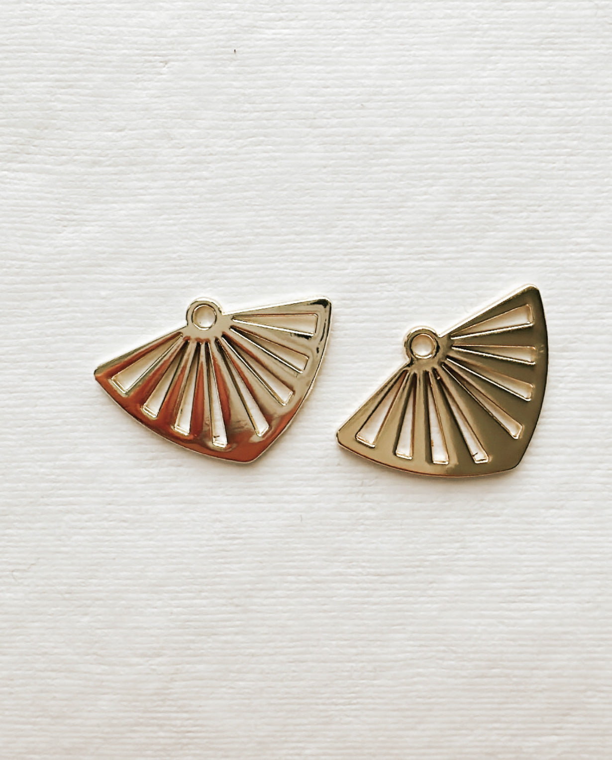 Alloy Gold Fan Charms (Set of 2)