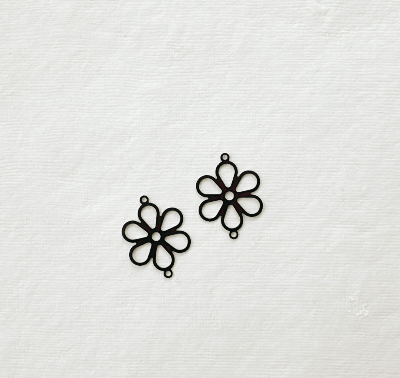 Black Flower Charm (Set of 2)