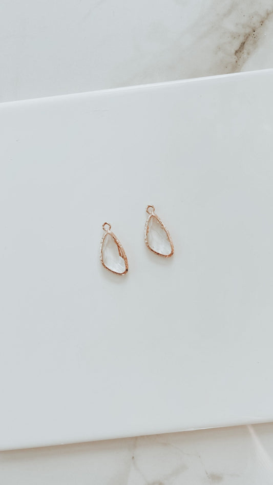 Clear Crystal Glass Earring Charm (Set of 2)