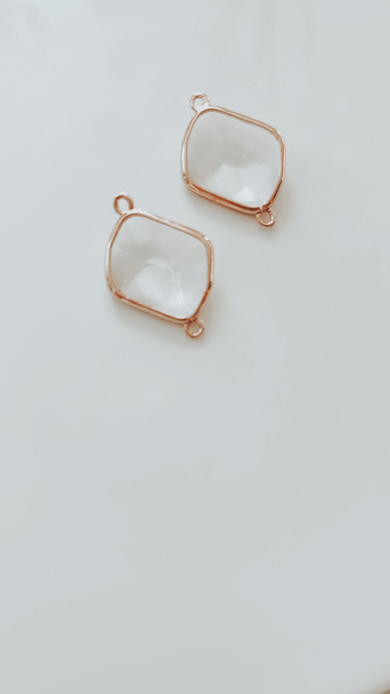 Clear Crystal Glass Earring Charm (Set of 2)