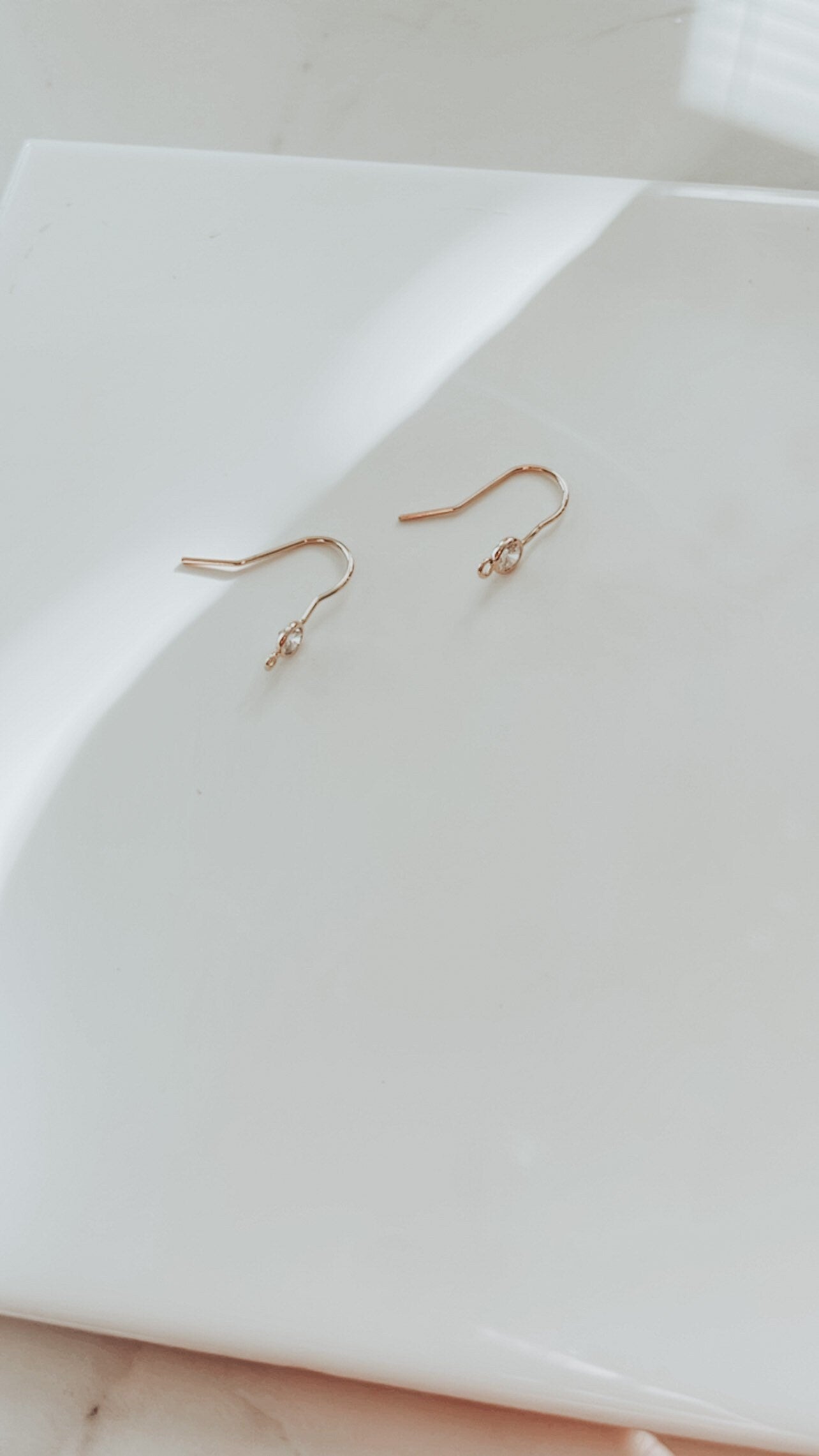 Gold Plated Crystal Ear Wire Hooks (Set of 6)