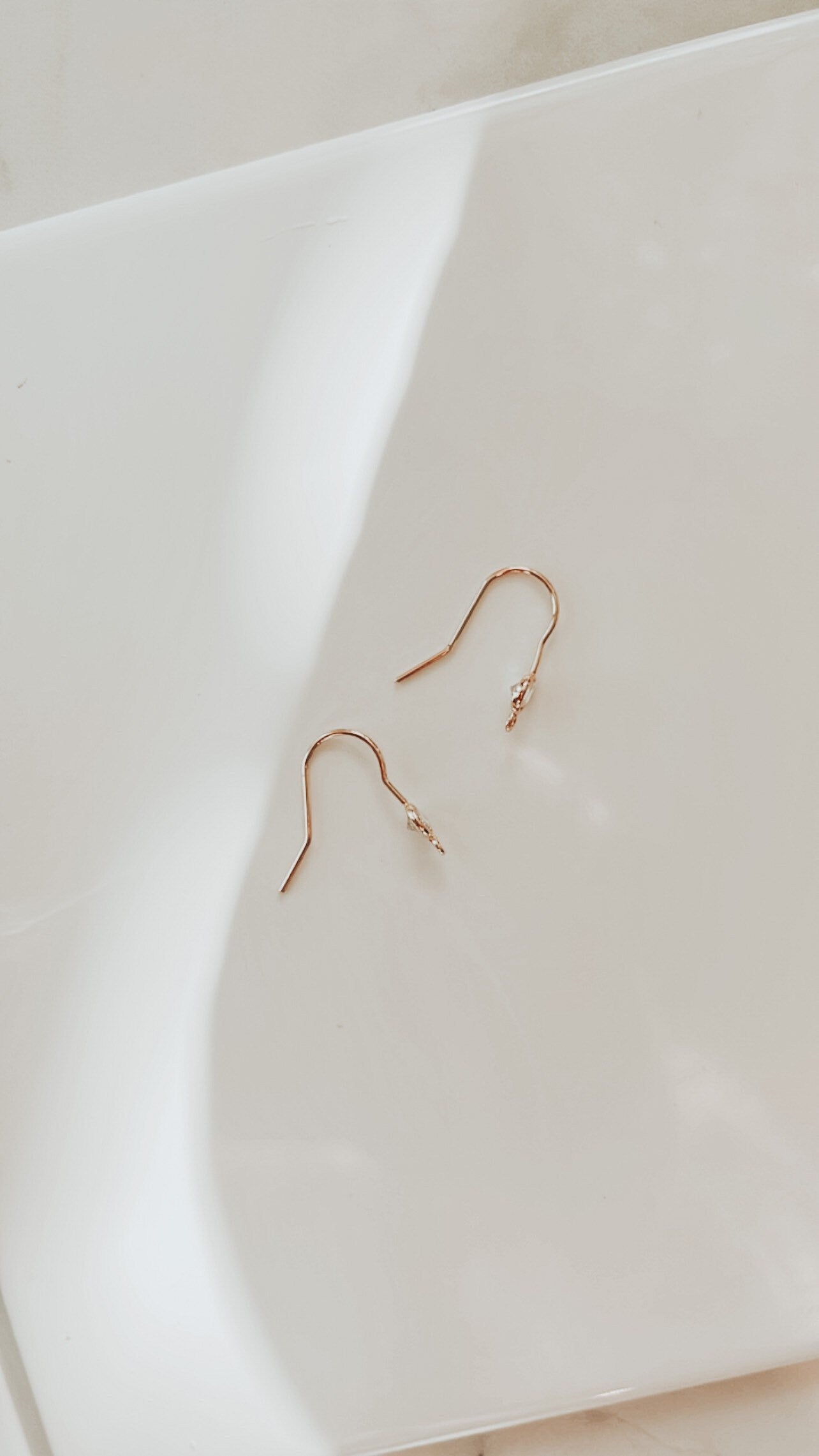 Gold Plated Crystal Ear Wire Hooks (Set of 6)